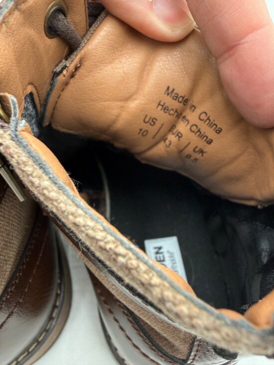 Madden Mens Brown Lace-Up Leather Boots Side Zipper Buckle Casual Chukka Size 10 main image 4
